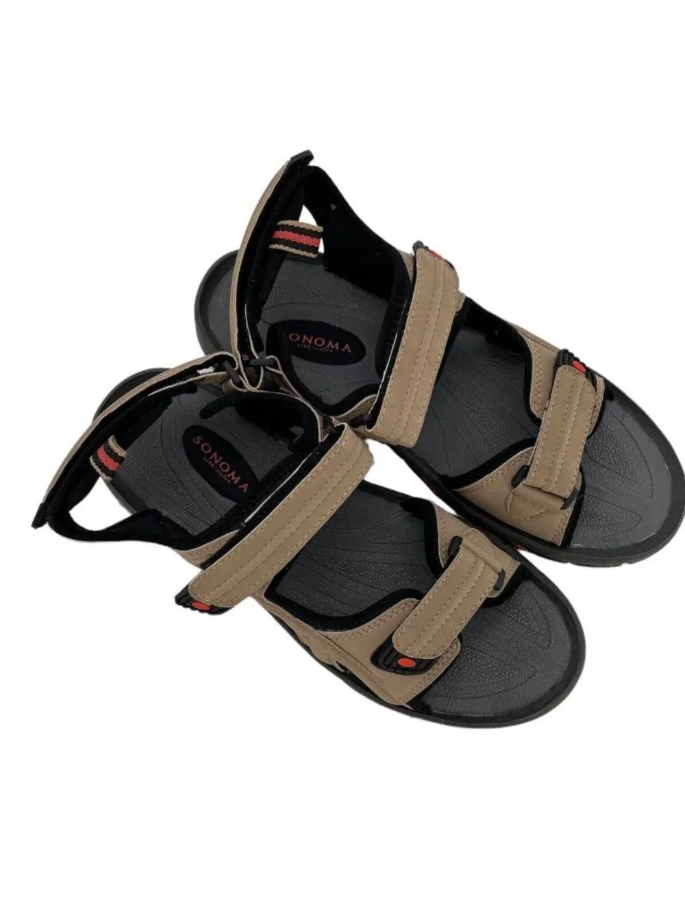 Sonoma Mens Size 13 Sandal Outdoor Brice Taupe Brown Adjustable